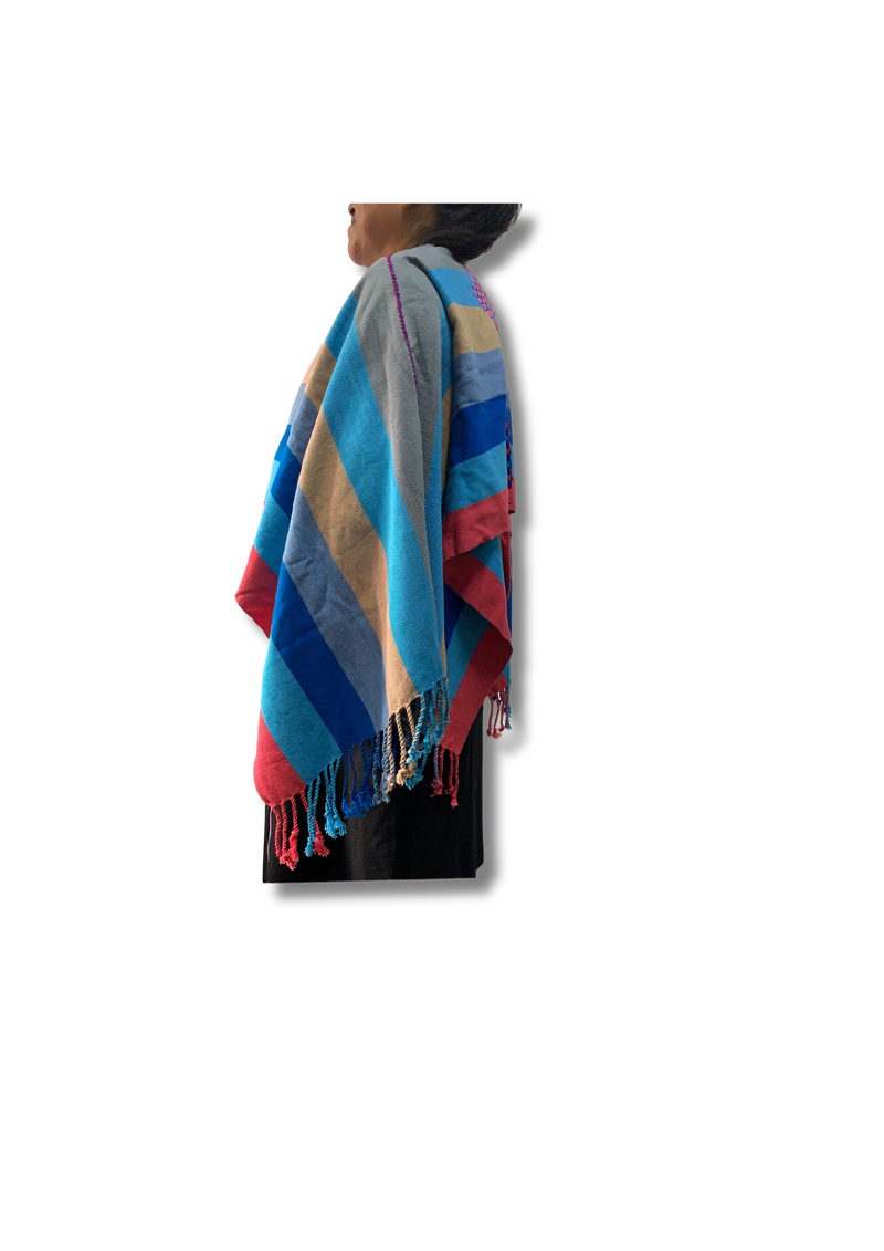 Turquoise Cotton Poncho