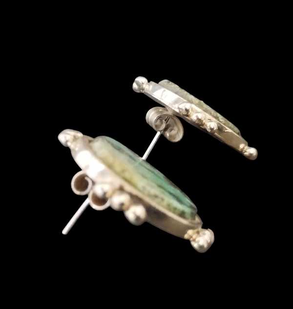 Circle Malachite Earrings