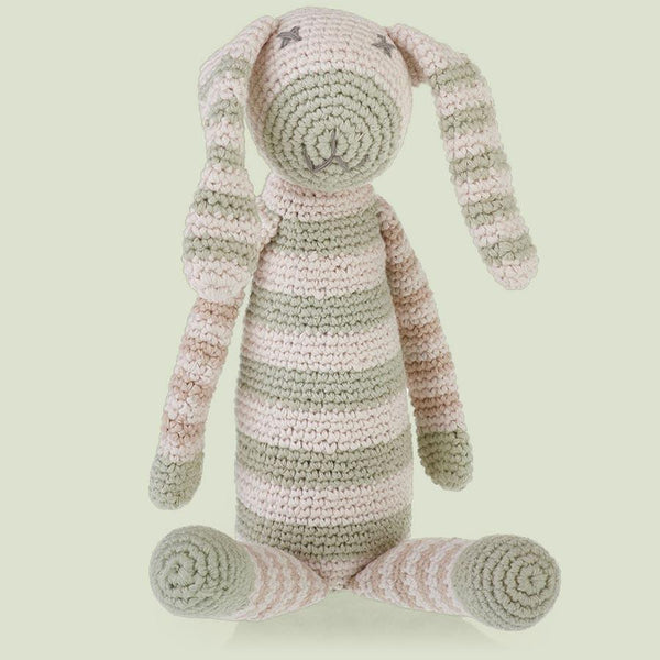 Organic Pastel Stripey Bunny - Teal