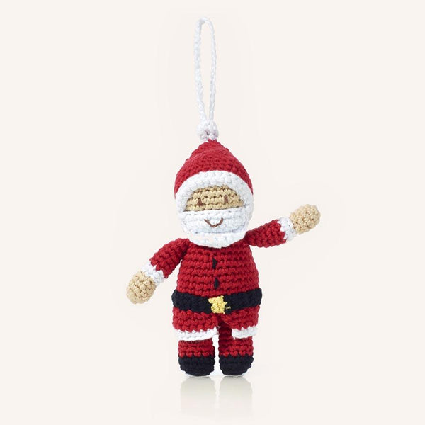 Handmade Crochet Santa Ornament – Fair Trade Holiday Decor