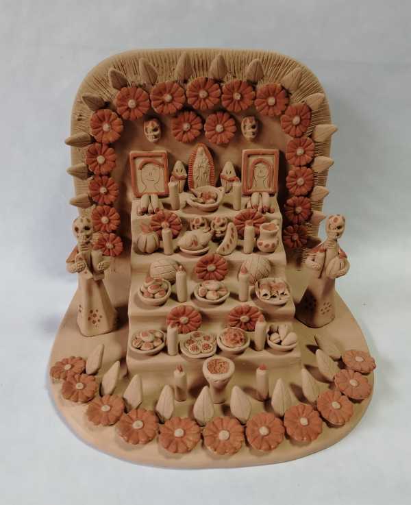 Day of the Dead Altar Scene in Clay