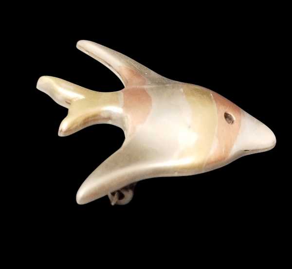 Pufferfish Brooch in Married Metals