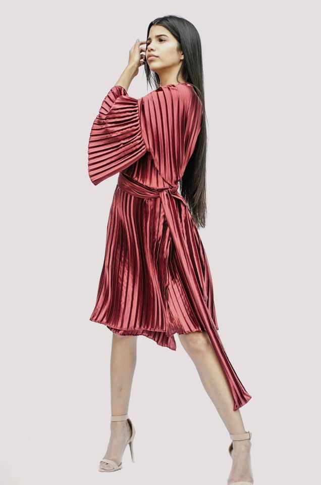 Silk Ancestral Pleated Dress