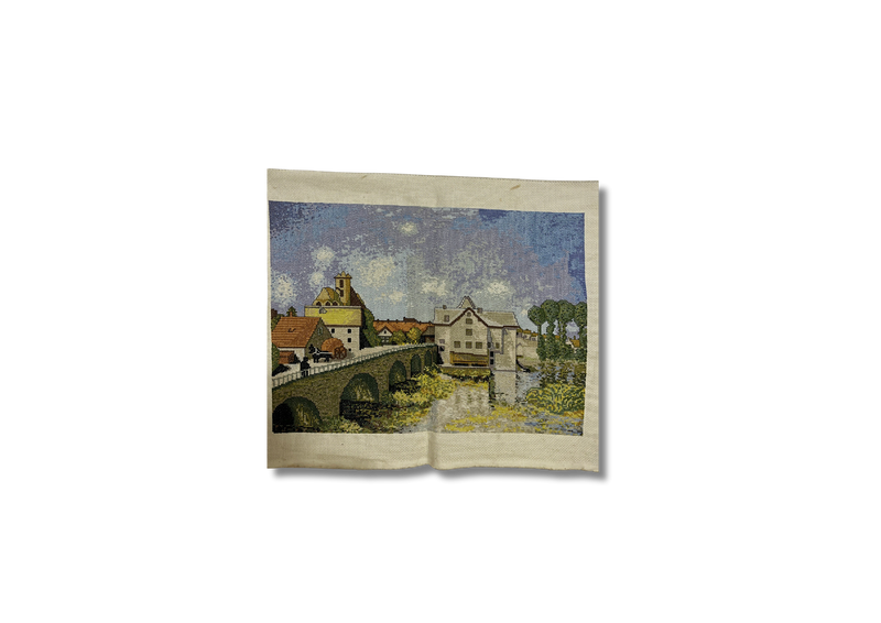 Countryside Embroidered Cross-Stitch Canvas
