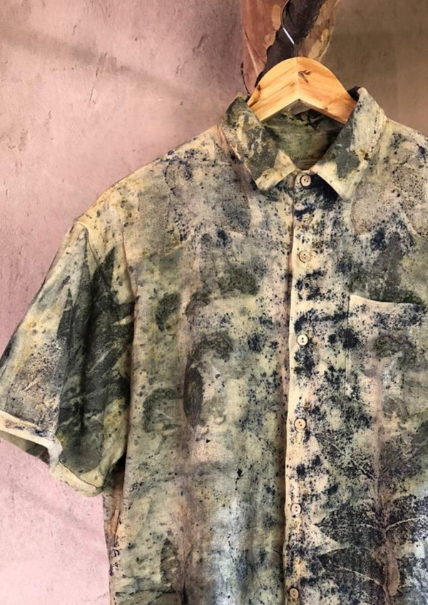Eco Botanical Print Shirt with Natural Dye