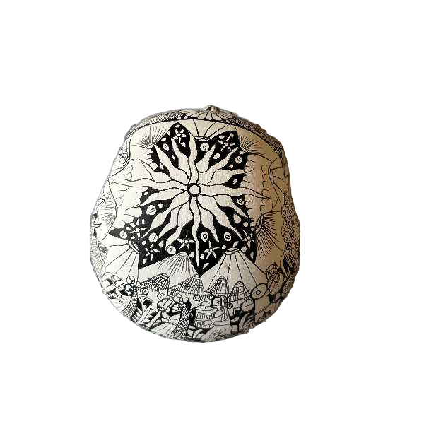 Hand-Painted Clay Skull