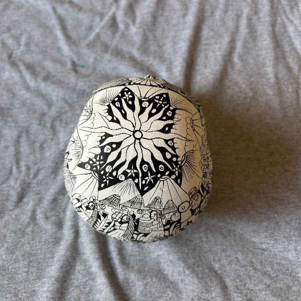 Hand-Painted Clay Skull