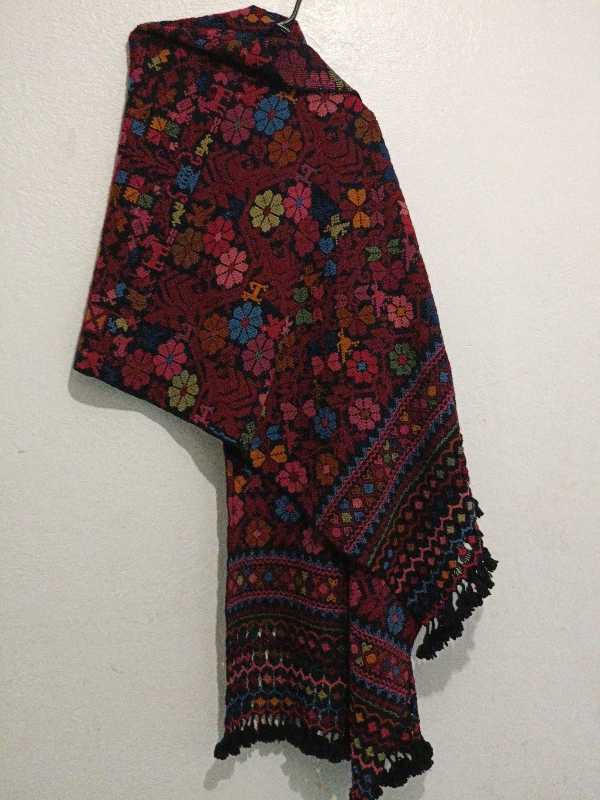 Superfine Handwoven Scarf in Natural Wool and Indigo