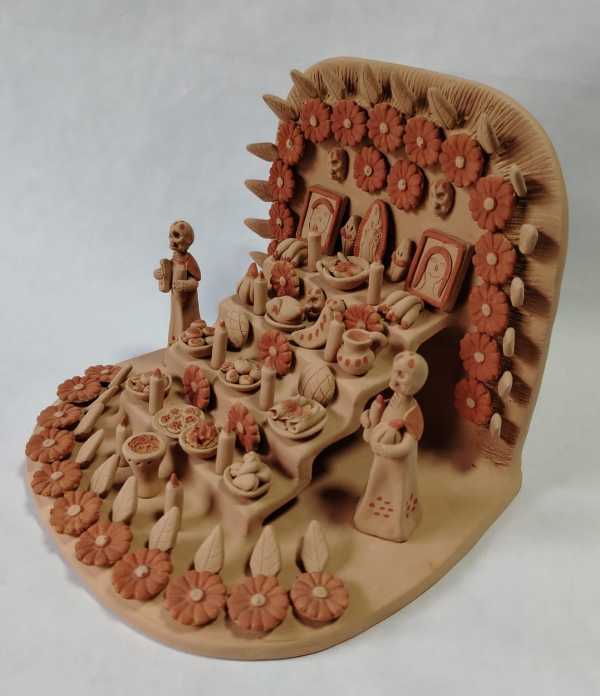Day of the Dead Altar Scene in Clay