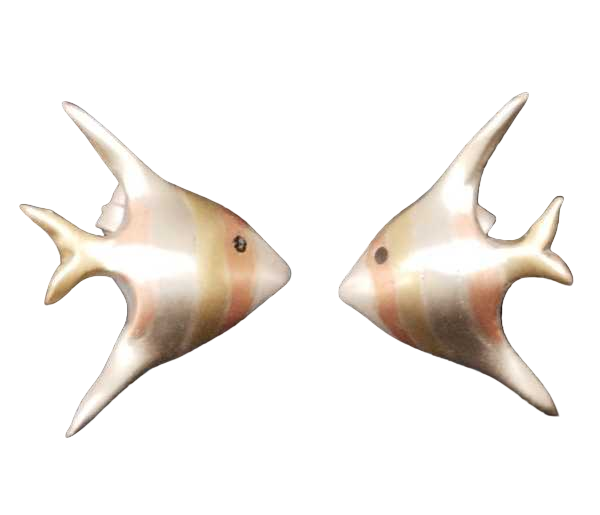 Puffer Fish-Inspired Earrings in Blended Metals