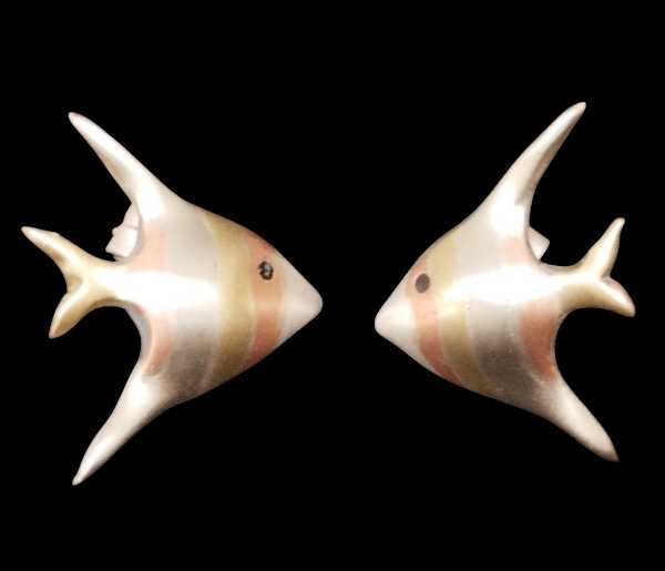 Puffer Fish-Inspired Earrings in Blended Metals