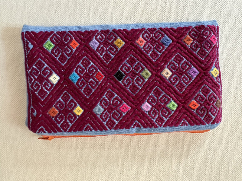 Cotton Make-up Bag - Magenta/Blue