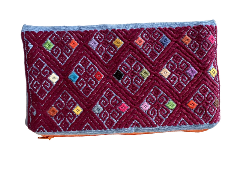 Cotton Make-up Bag - Magenta/Blue