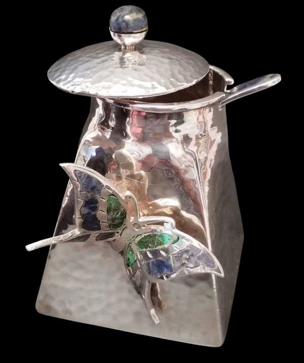 Butterfly Silver Sugar Bowl