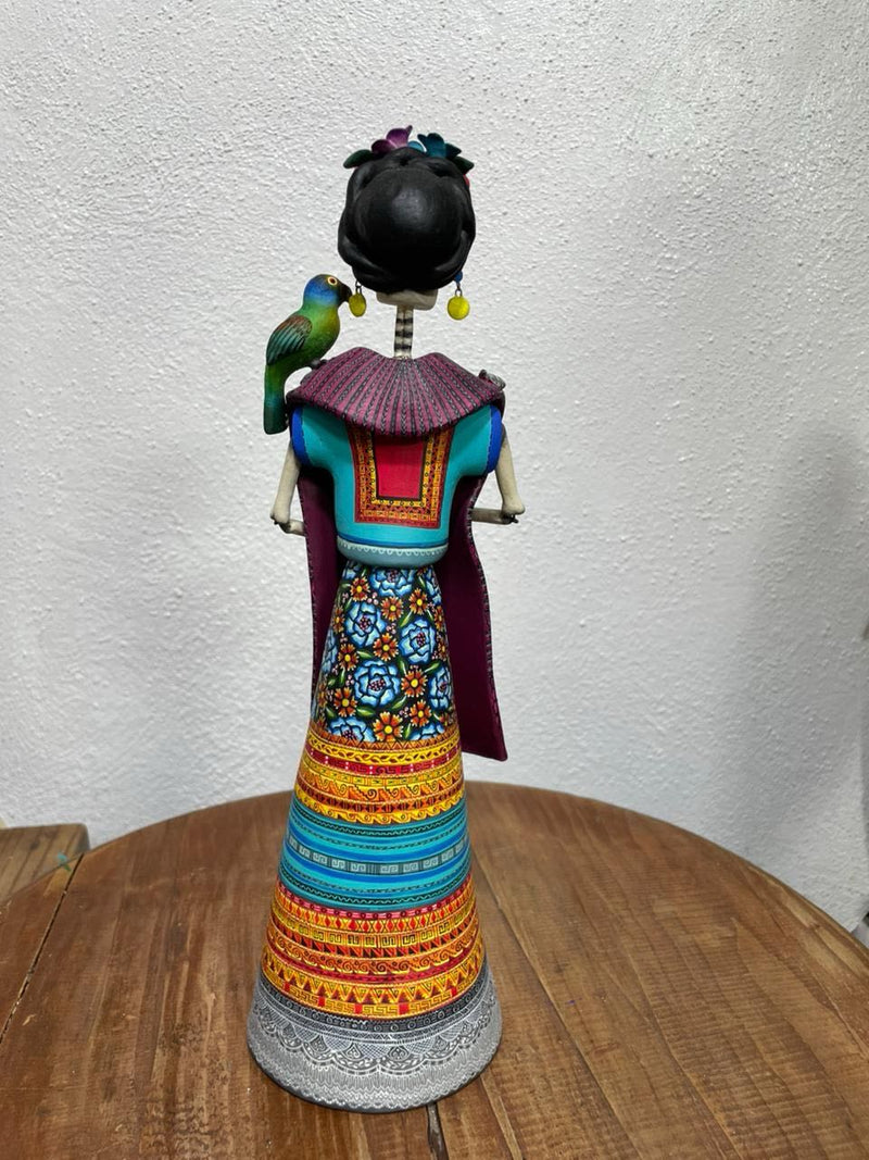 Frida with Animals – Polychrome Clay Figure