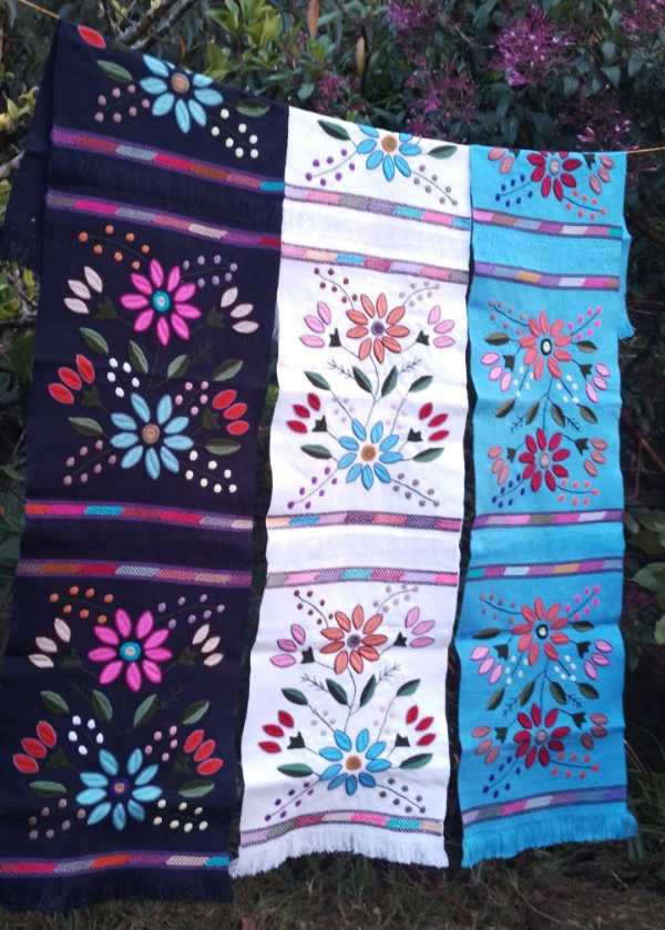 Handwoven Napkins with Colorful Embroidery