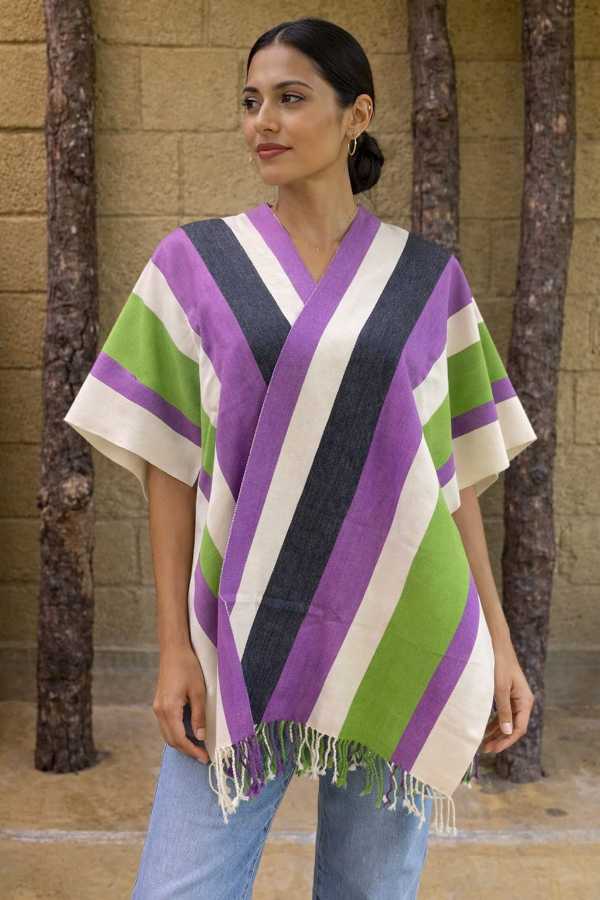 Handwoven Cotton Loom Poncho