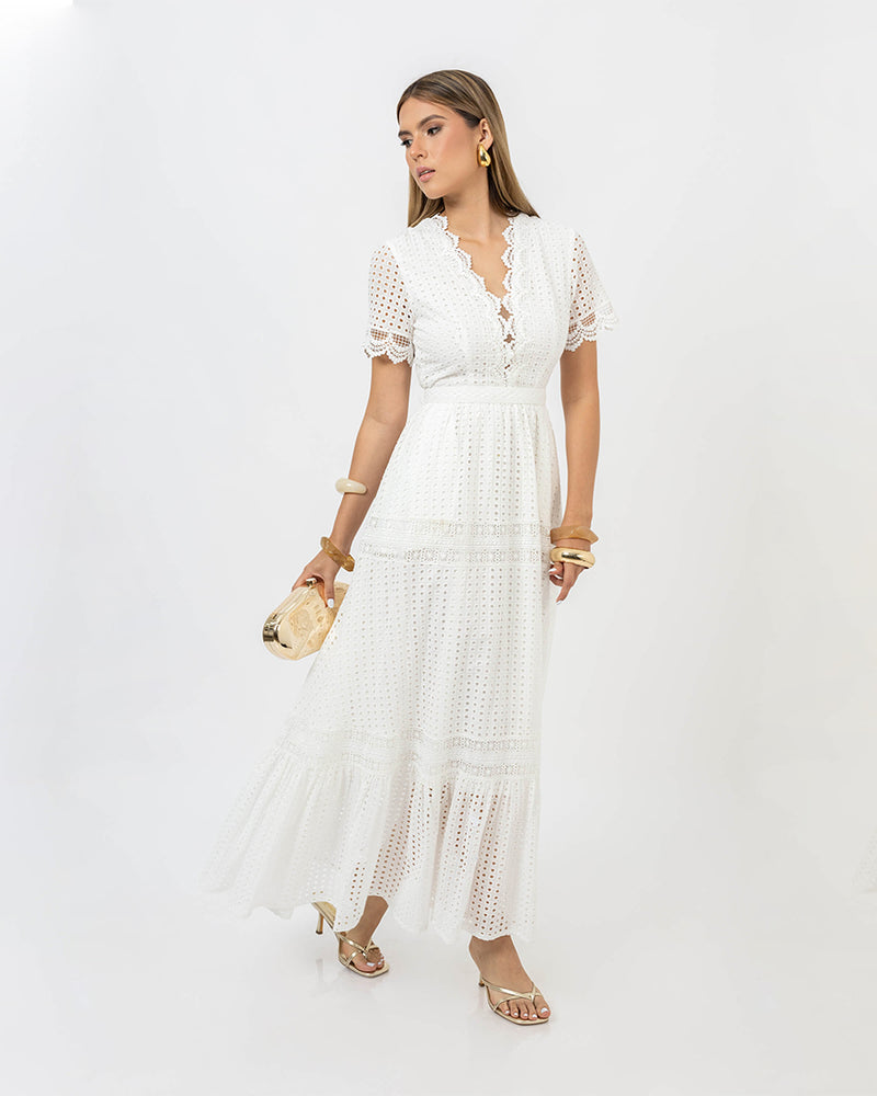 Embellished V-Neck Maxi Dress