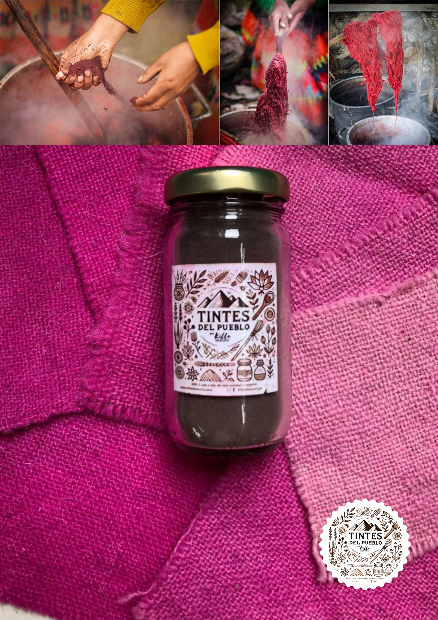 Tintes del Pueblo – 100% Natural Fuchsia Pink Dye