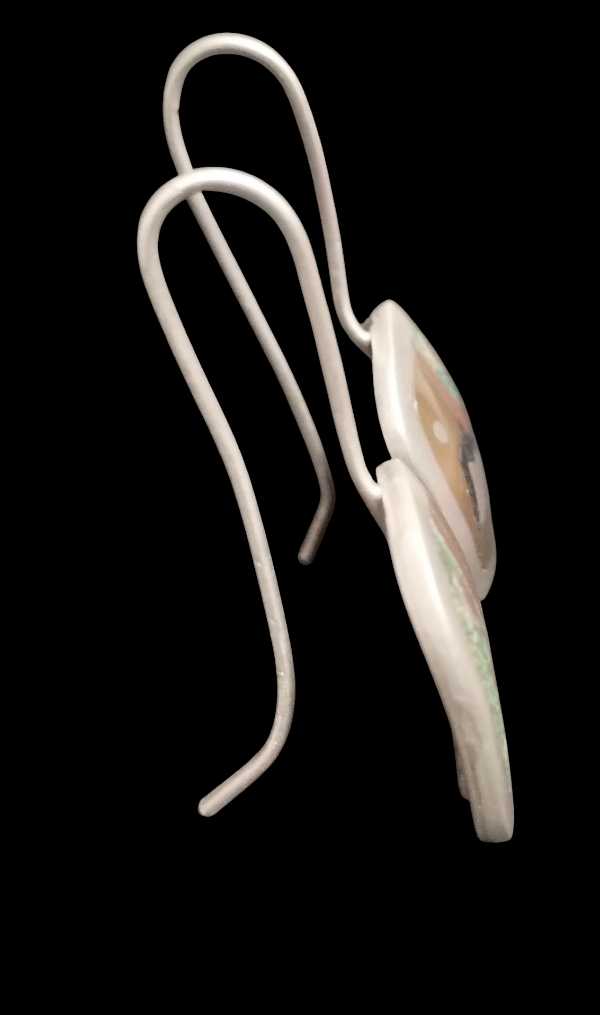 Parrot-Inspired Earrings with Malachite Inlays