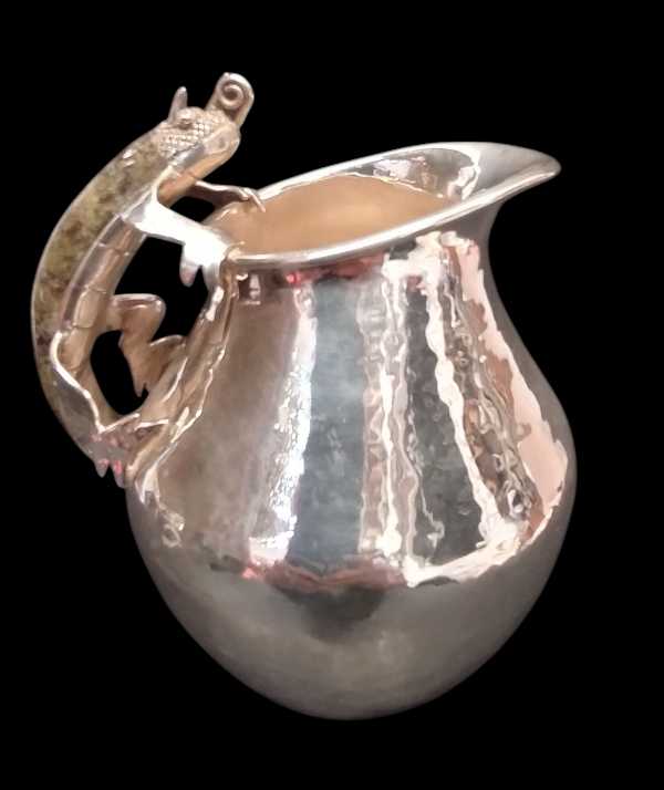 Ball Creamer with Chameleon Design and Spoon