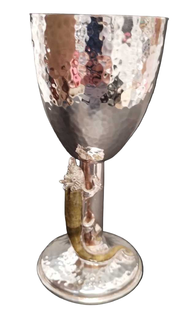 Hammered Goblet with Chameleon Design