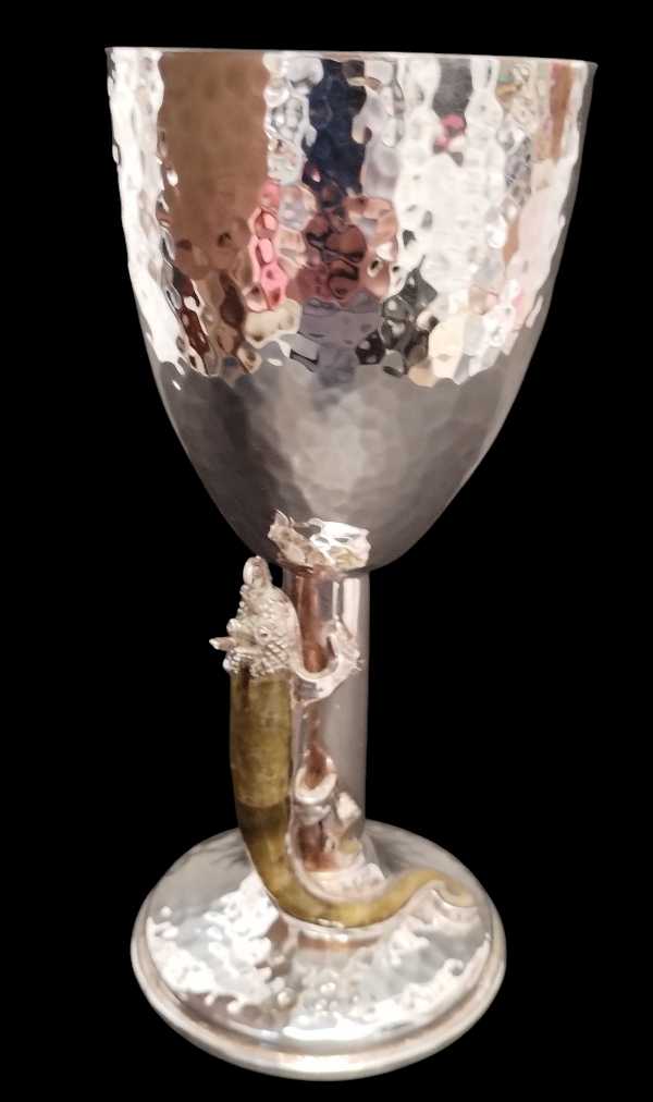 Hammered Goblet with Chameleon Design