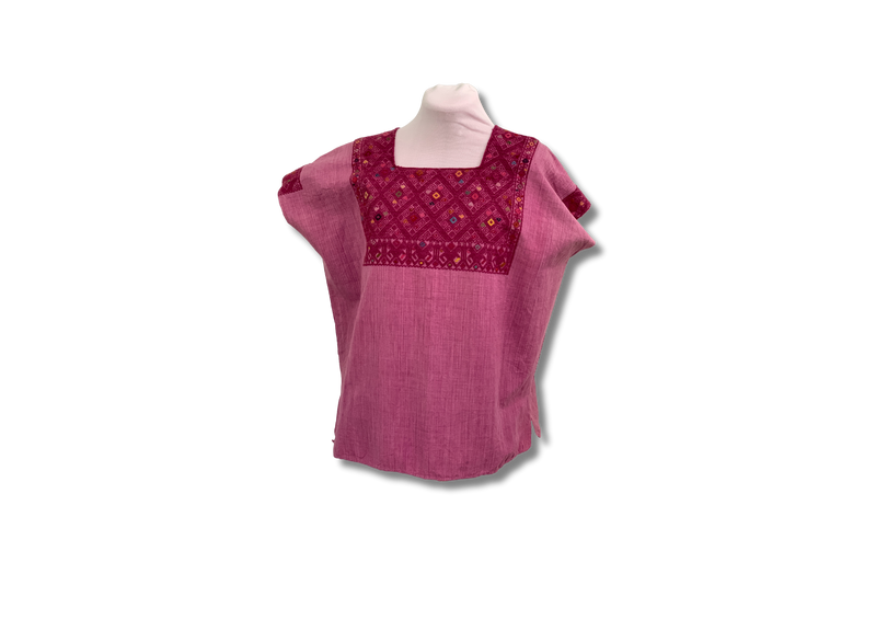 Pink Brocade Cotton Blouse