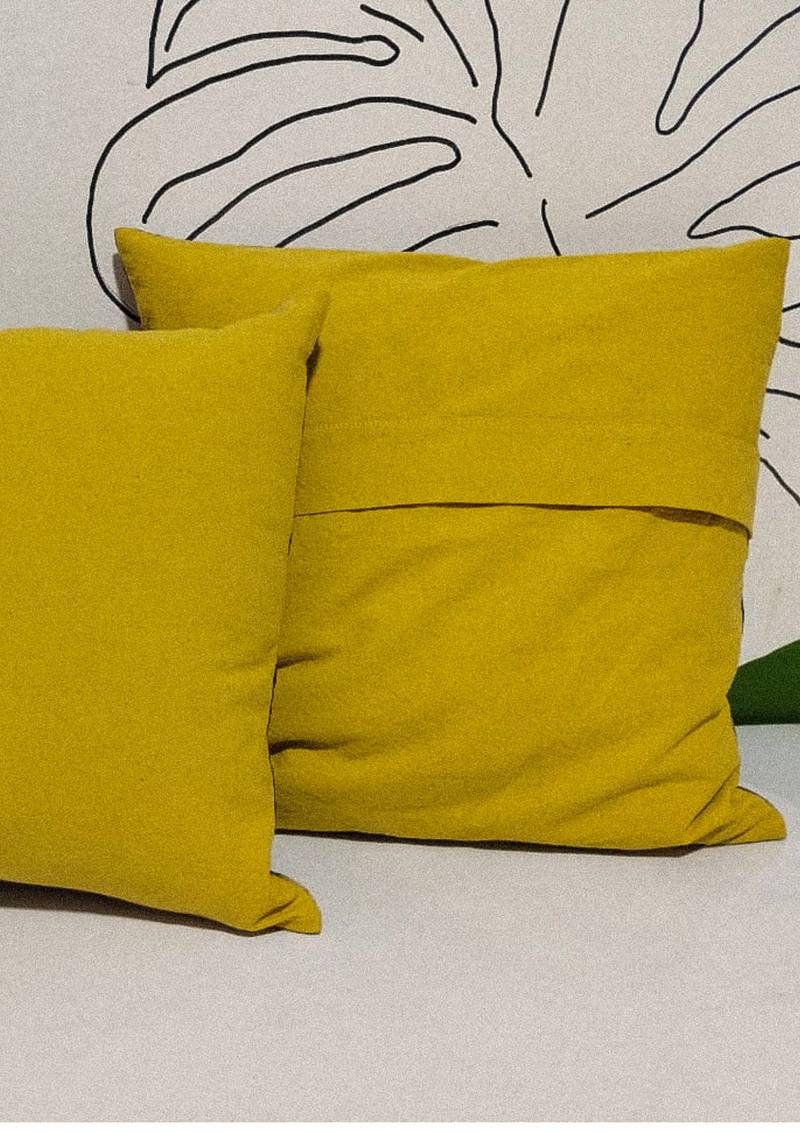 Pure Cotton Cushion Cover with Eco Botanical Print