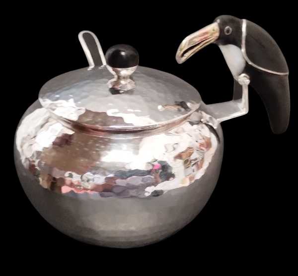 Sugar Bowl with Toucan Design and Spoon