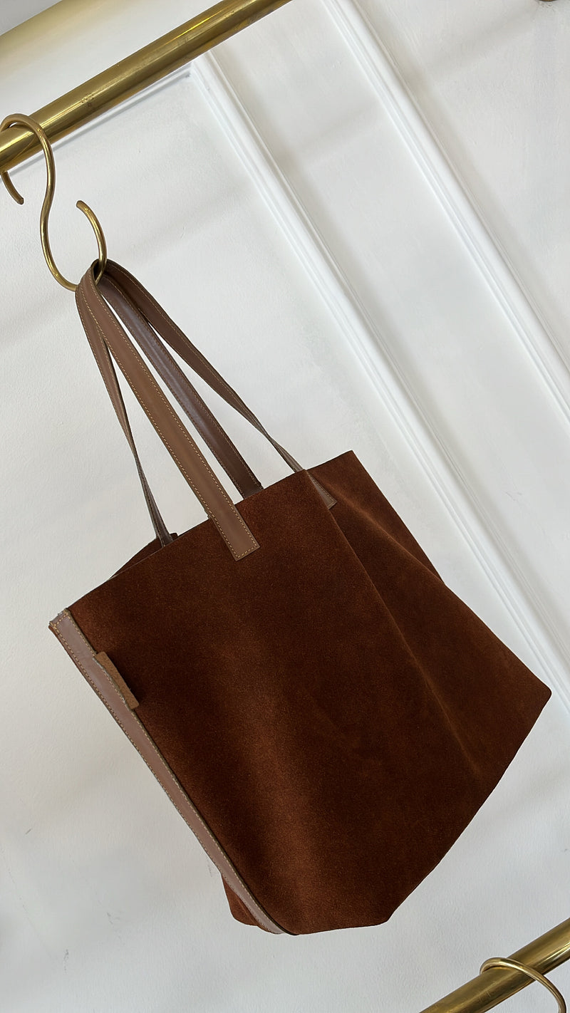 Honey Italian Suede Shopping Bag