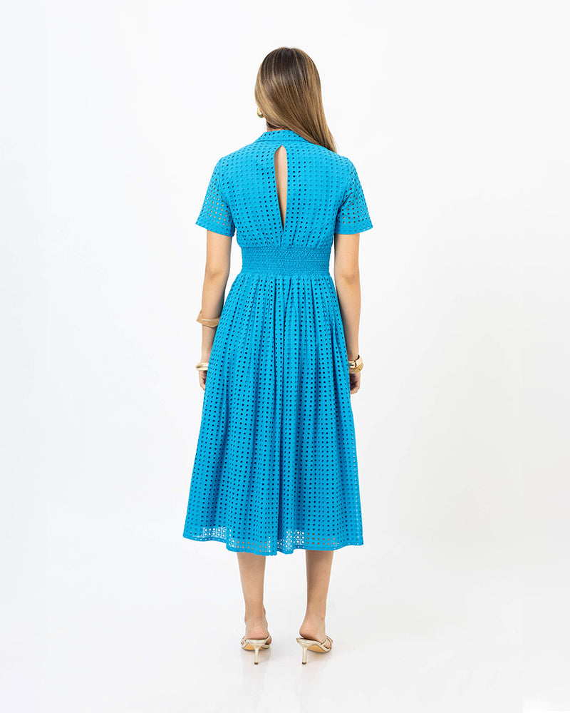 Cotton V-Neck Midi Dress