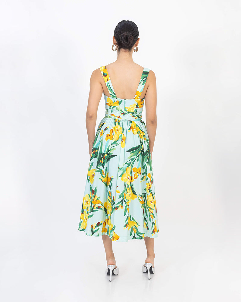 Sweetheart Neckline Midi Dress