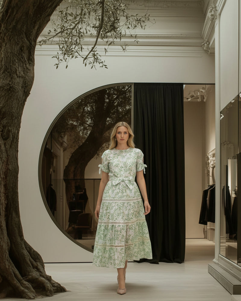 Cotton A-Line Floral Dress