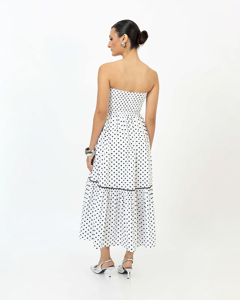 Strapless Bow Midi Dress