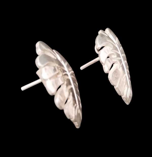Monstera Leaf Earrings in Sterling Silver