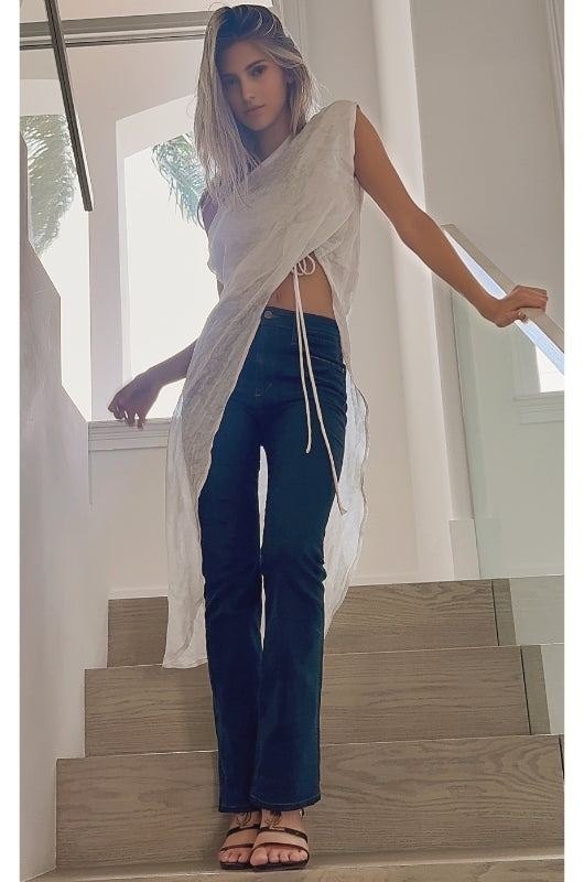 ELIZABETH Hi-Low Cold Shoulder Blouse