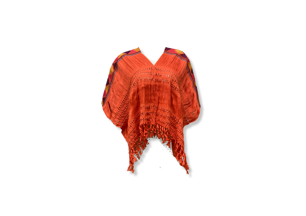 Fringed Cape with Brocade