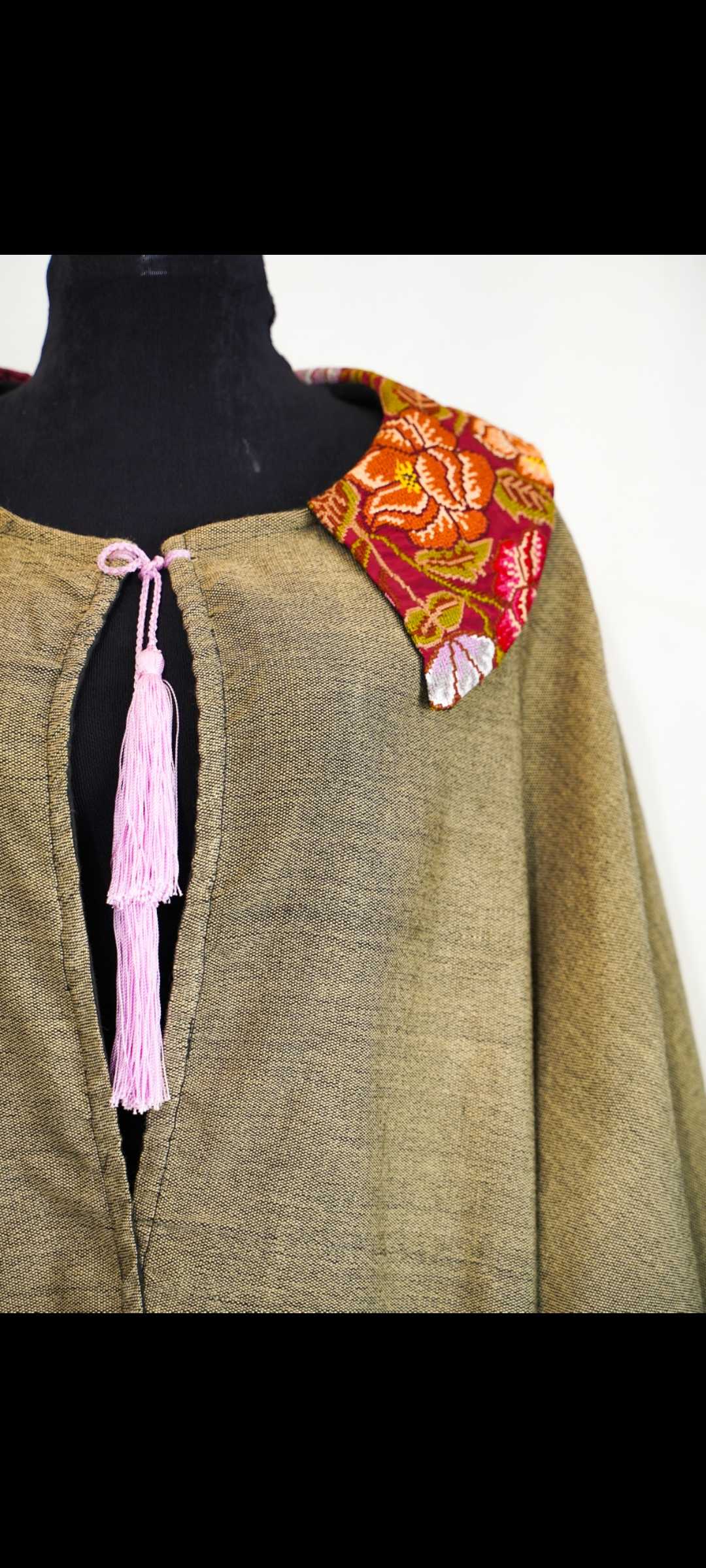 Embroidered Woven Cape