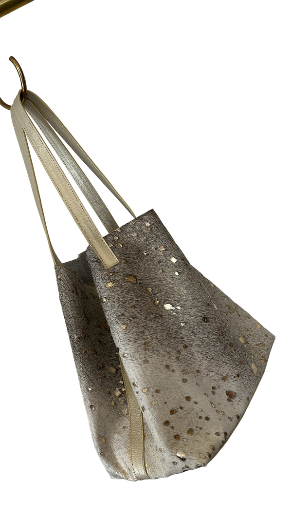 Pale Gold Furry Shopping Bag