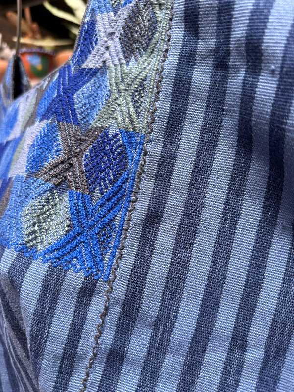 Striped Blue Huipil