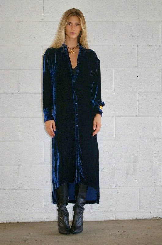 Ginny Silk Velvet Shirt Dress