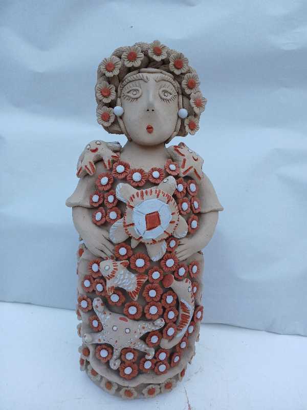 Teodora – Doll with Marine Animals and Floral Relief