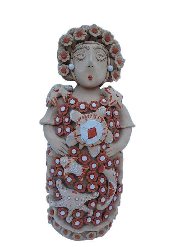 Teodora – Doll with Marine Animals and Floral Relief