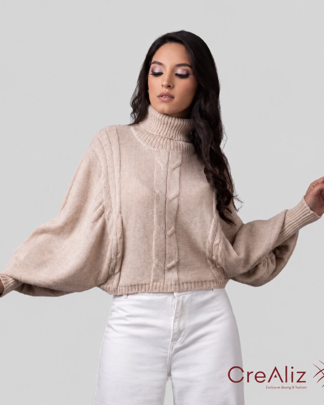 Luis Glow Sleeve Turtleneck Sweater