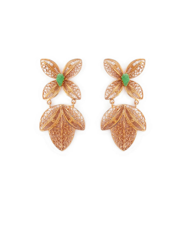 Ana Filigree Emerald Earrings