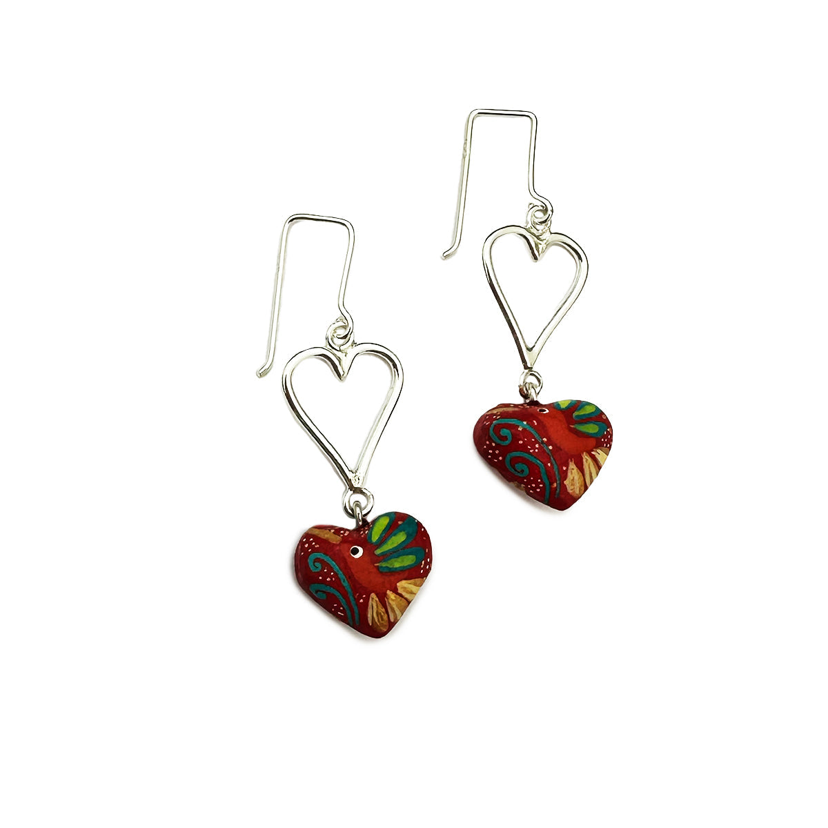 Wood & Silver Hummingbird Earrings
