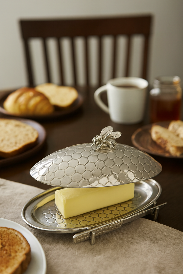 Bee-Inspired Honeycomb Butter Dish