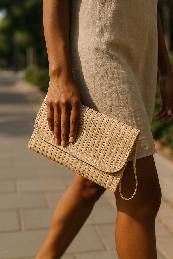 Beige SinuForYou Wristlet Clutch