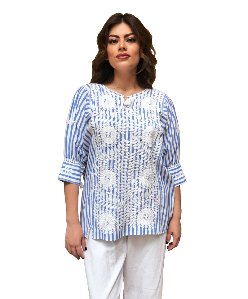 Embroidered Aguacatenango Cotton Blouse